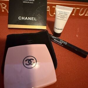 Chanel Beauty Set with Pink Compact Mirror